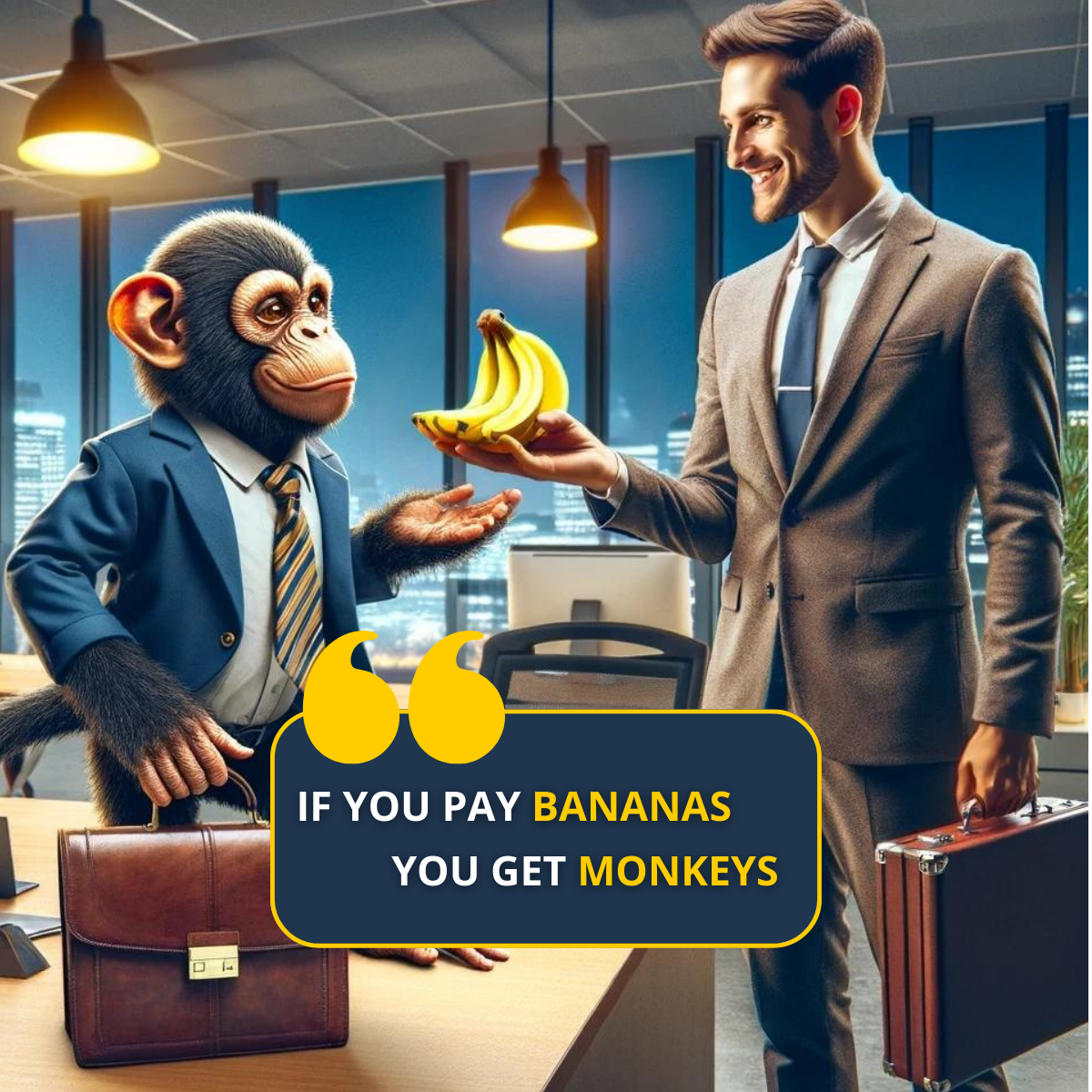 If you pay bananas, you get monkeys!