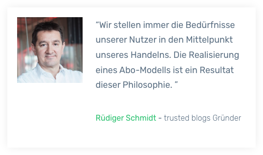 Rüdiger Schmidt zum Blogmarketing-Abo